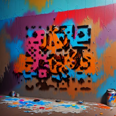Graffiti Paint Wall Painterly QR Code Art