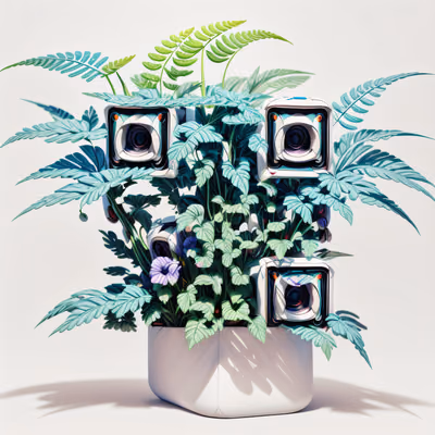 Fern Planter 3D Render QR Code Art — image 1