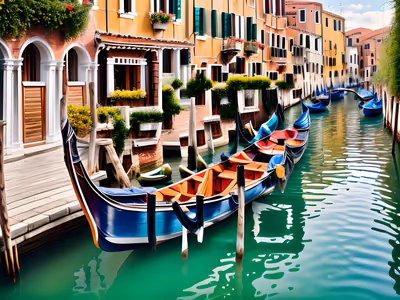 Venice Gondola Canal Photorealistic QR Code for Posters — image 1