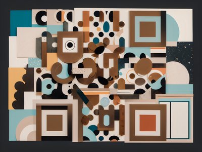 Layered Paper Cutout Collage QR Code Art
