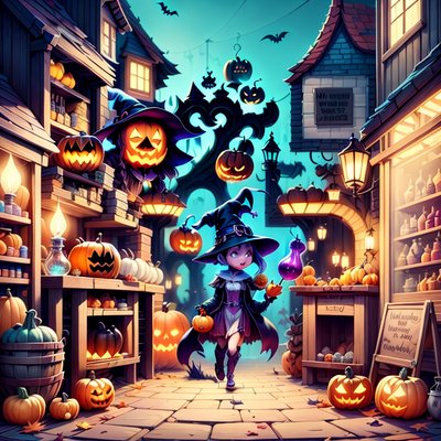 Witch Potion Shop Game Art QR Code for Posters