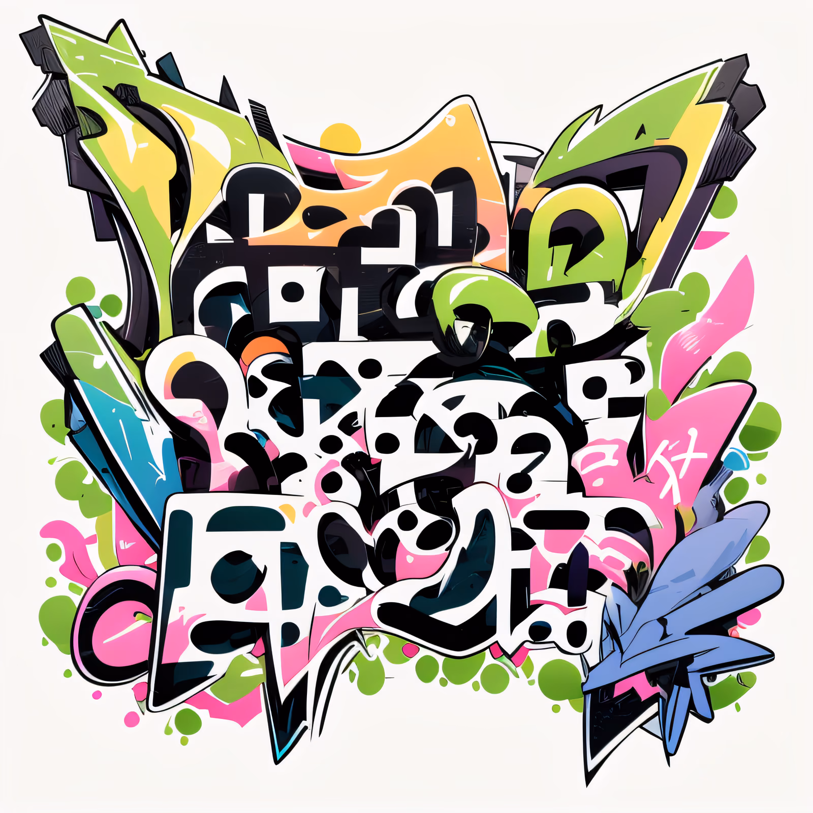 Graffiti Wildstyle Lettering Vector Illustration QR Code for Stickers — image 1