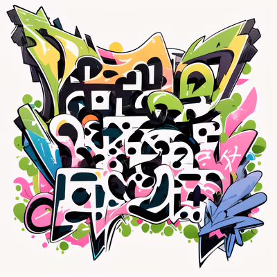 Graffiti Wildstyle Lettering Vector Illustration QR Code for Stickers — image 1