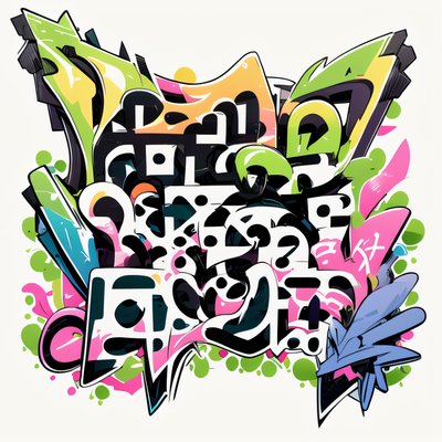Graffiti Wildstyle Lettering Vector Illustration QR Code for Stickers
