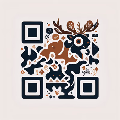 Graffiti Deer Flat Vector QR Code for Apparel — image 1