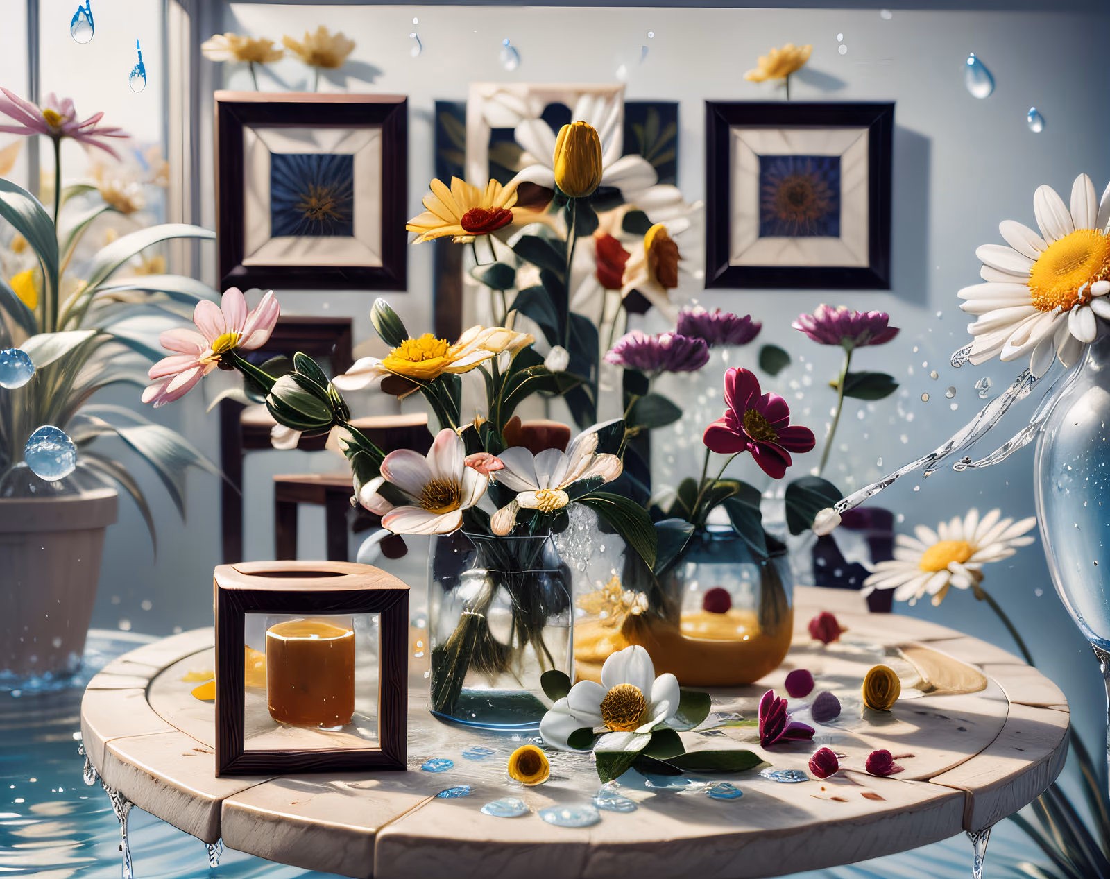 Daisy Bouquet Still Life QR Code Art — image 1