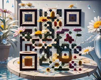 Daisy Bouquet Still Life QR Code Art — image 1