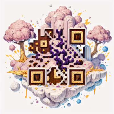 Floating Island Game Art 3D QR Code for Posters — image 1