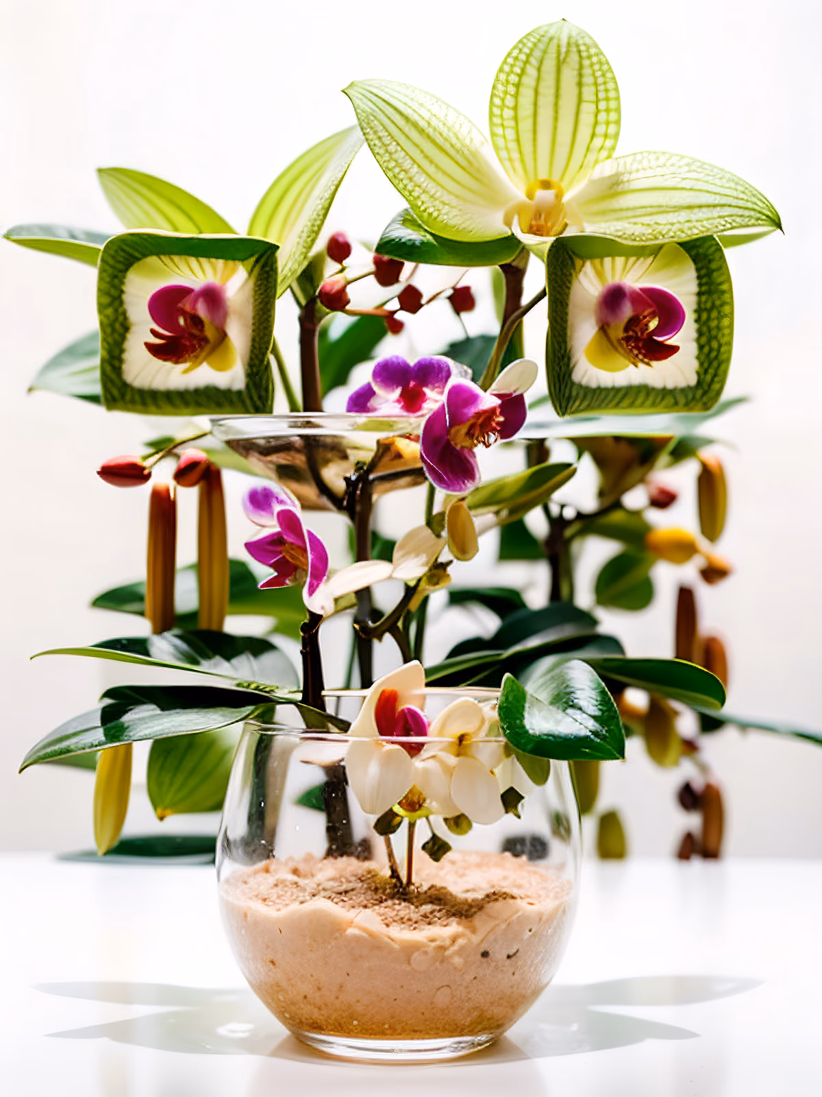 Orchid in Glass Pot Photo QR Code Art — image 1