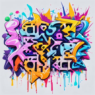 Colorful Wildstyle Graffiti Lettering QR Code for Apparel