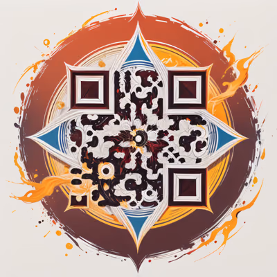 Fiery Red Mandala Acrylic QR Code Art — image 1