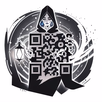 Cloaked Lantern Wanderer Ink QR Code for Temporary Tattoos — image 1