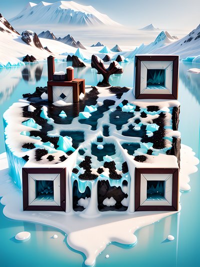 Melting Glacier Ice Sheet QR Code Poster Art