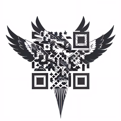Geometric Eagle Tattoo QR Code for Temporary Tattoos — image 1