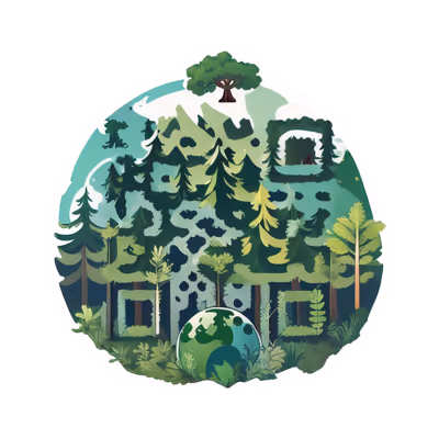 Лесной глобус: векторный QR-код для стикеров — изображение 1