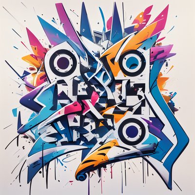 Graffiti Lettering Street Style Abstract QR Code for Apparel
