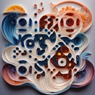 Coiled Paper Quilling Swirls Pattern & Ornament QR Code Art — image 1