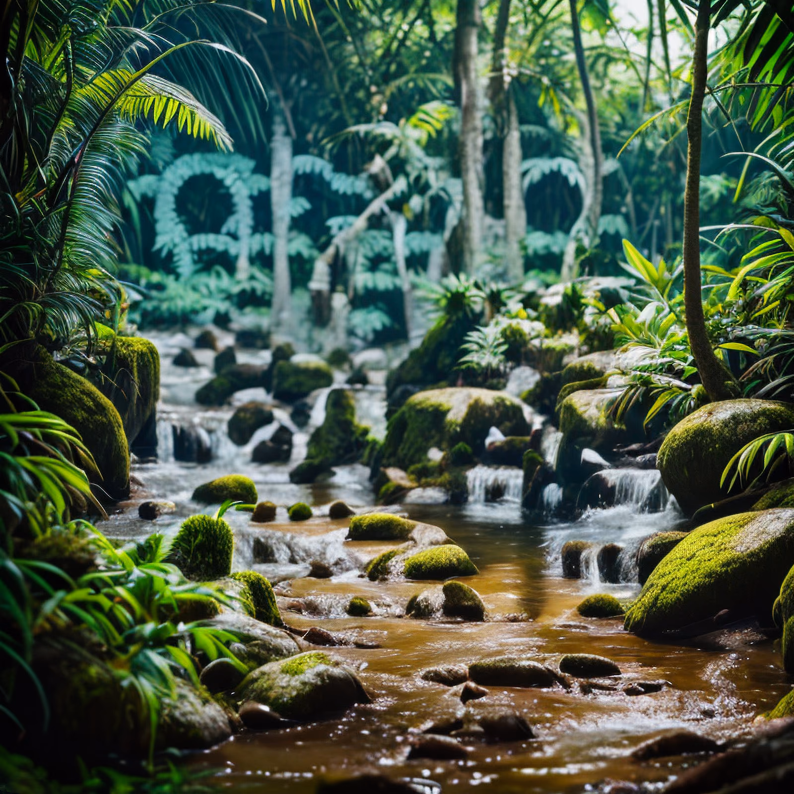 Jungle Stream Photorealistic QR Code Art — image 1