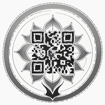 Lotus Mandala Ink Tattoo QR Code for Temporary Tattoos
