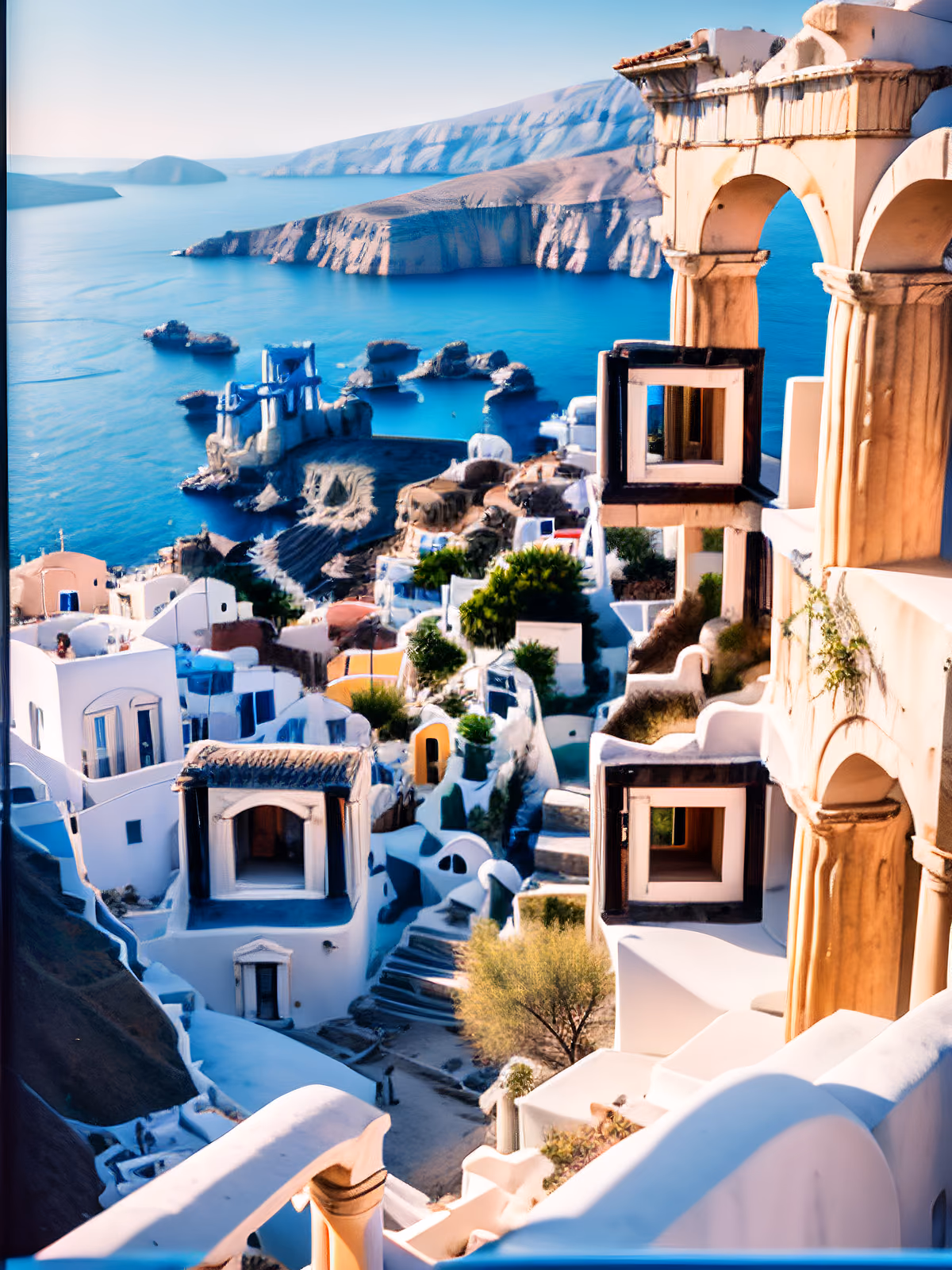 Greek Island Village Photography QR Code for Posters — image 1