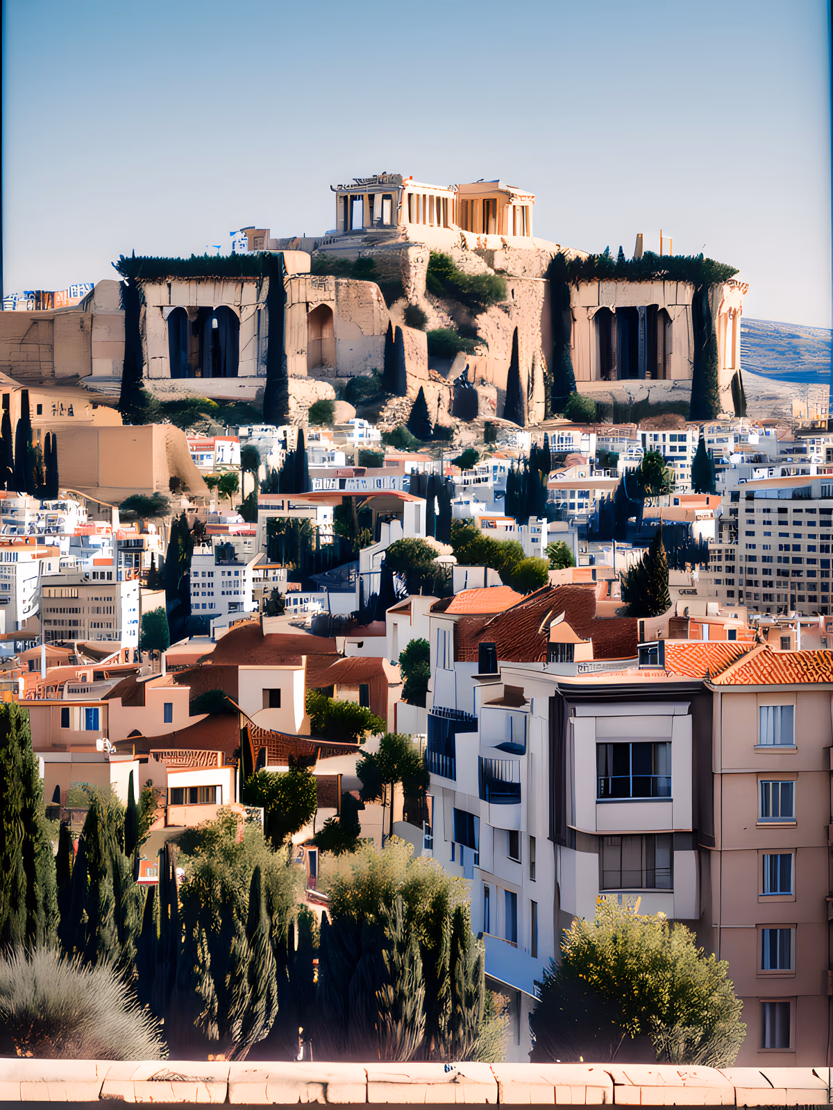 Athens Acropolis Cityscape Photo QR Code for Posters — image 1