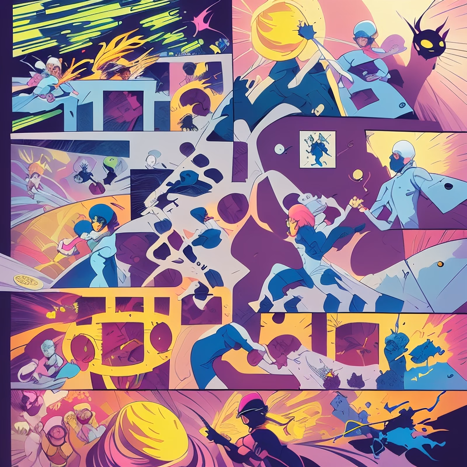Comic Page Action Panels Comic Panel QR Code for Posters — image 1