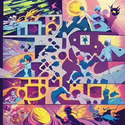 Comic Page Action Panels Comic Panel QR Code for Posters
