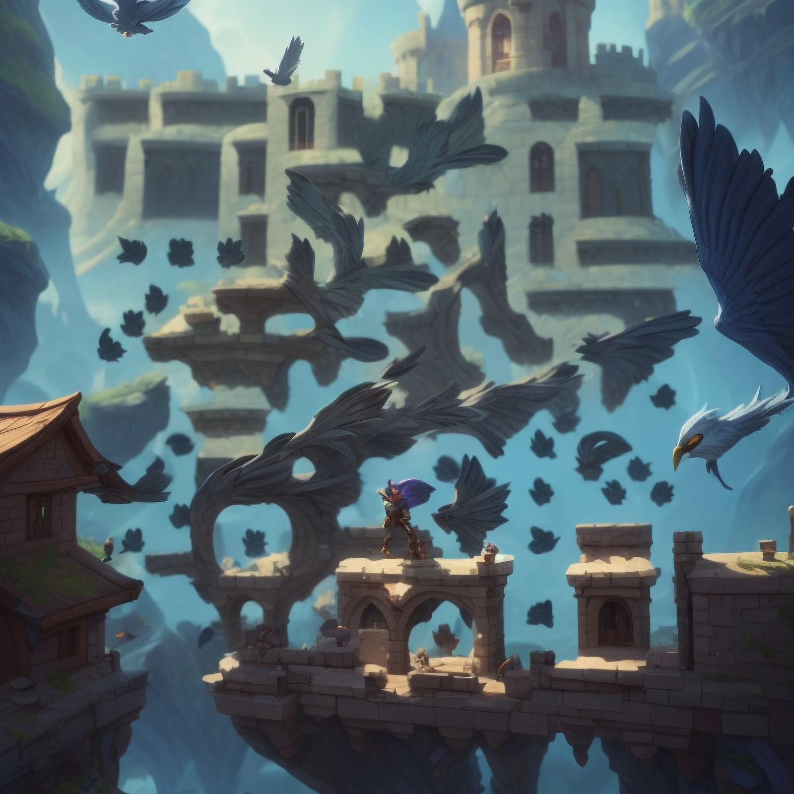 Floating Castle Game Concept Art QR Code for Posters — image 1