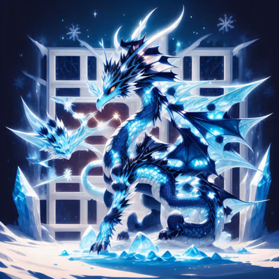 Frost Dragon Ice Castle Fantasy QR Code for Posters — image 1