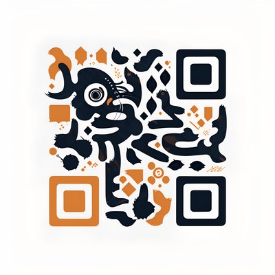 Abstract Panther Graffiti Vector QR Code for Stickers