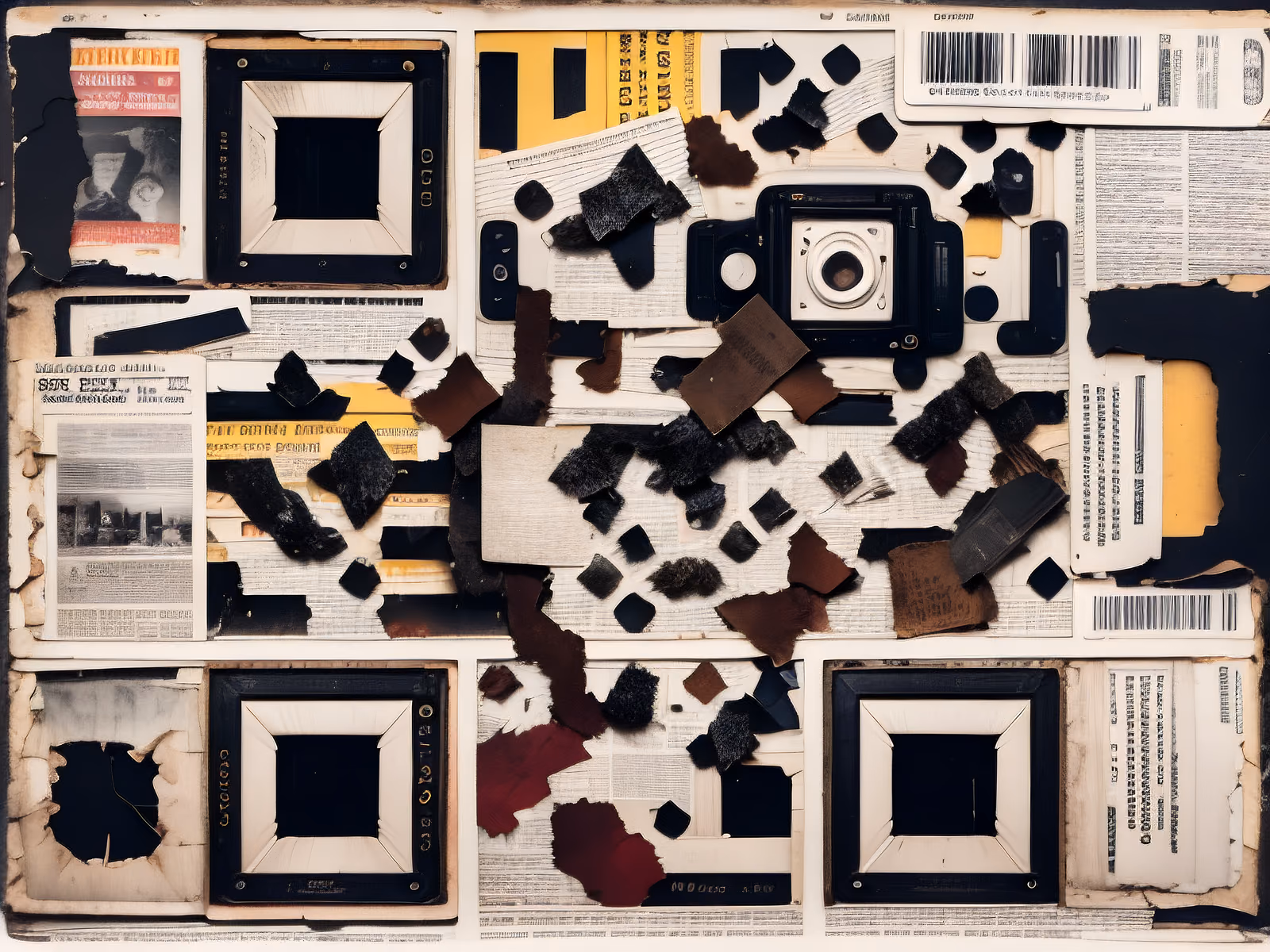 Dada Ephemera Paper Collage QR Code for Posters — image 1