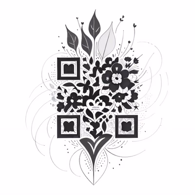 Wildflower Heart Tattoo Ink QR Code for Temporary Tattoos — image 1