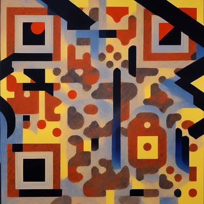 Abstract Geometric Art Deco QR Code Art