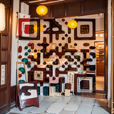 Oriental Antique Shop Photorealistic QR Code for Window Displays — image 1