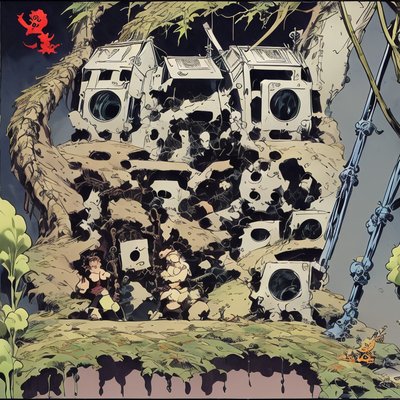 Overgrown Machines Comic Panel QR Code for Posters