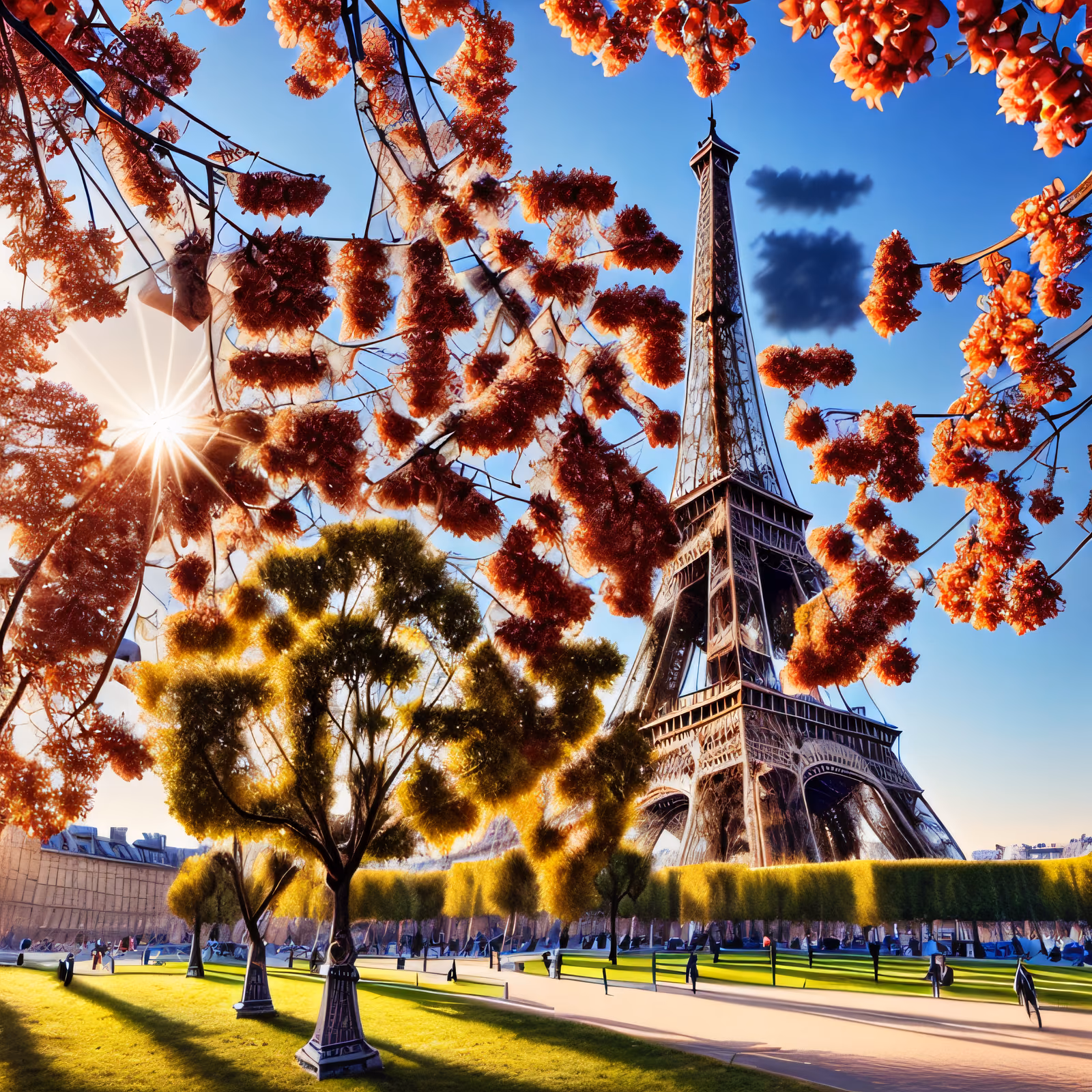 Eiffel Tower Autumn Photorealistic QR Code for Posters — image 1