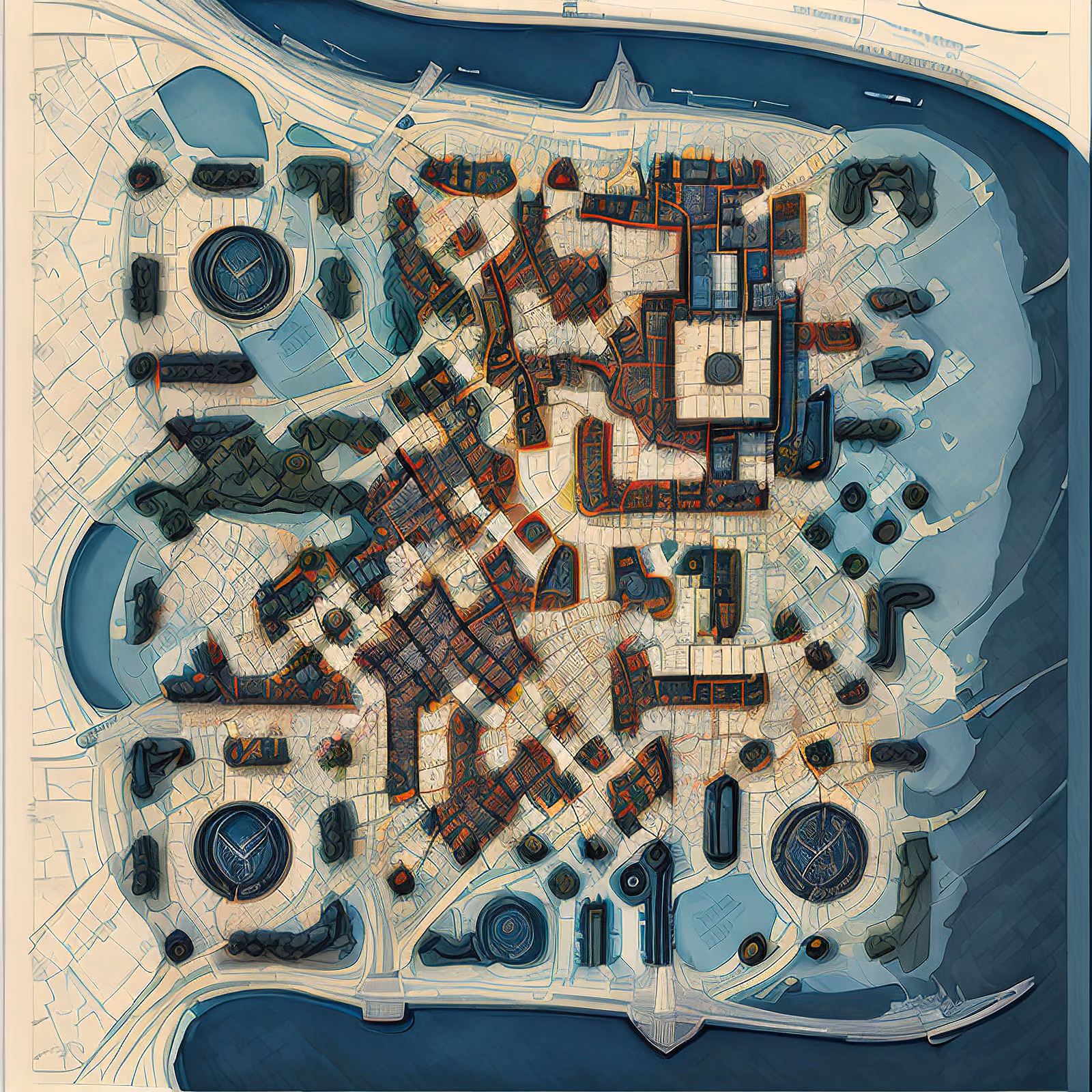Stylized City Street Map QR Code Art — image 1