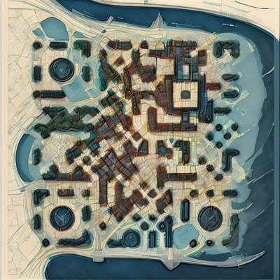 Stylized City Street Map QR Code Art