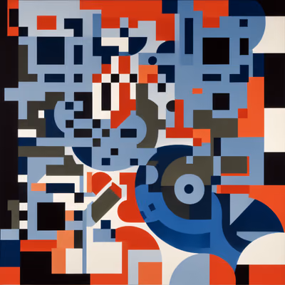 Geometric Color Block Abstract QR Code Art — image 1