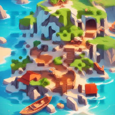 Cliff Island Game World QR Code for Posters