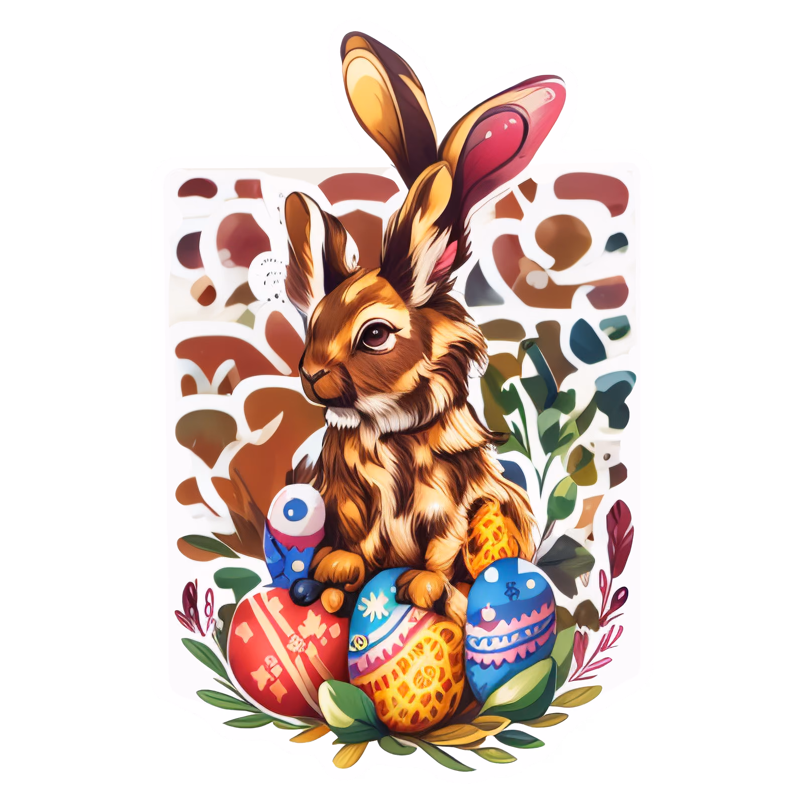 Easter Hare Vector QR Code for Stickers — image 1