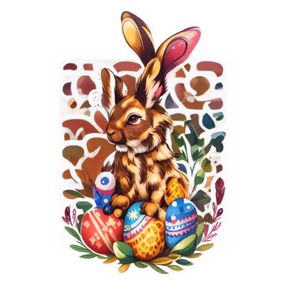 Easter Hare Vector QR Code for Stickers — image 1