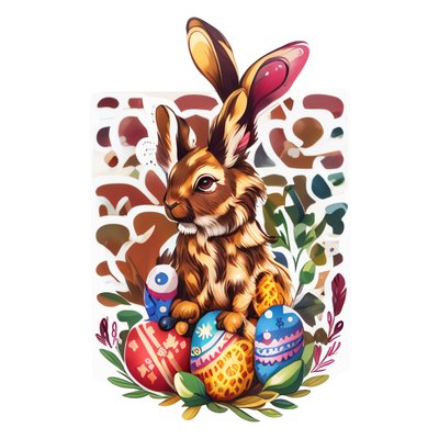 Easter Hare Vector QR Code for Stickers
