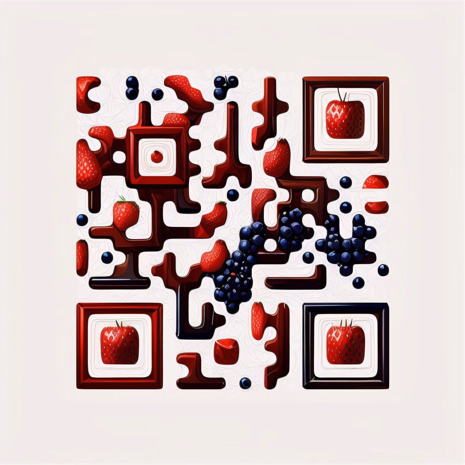 Векторный QR-код с летними ягодами для упаковки — изображение 1