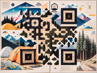 Camping Trail Map Collage QR Code for Posters — image 1