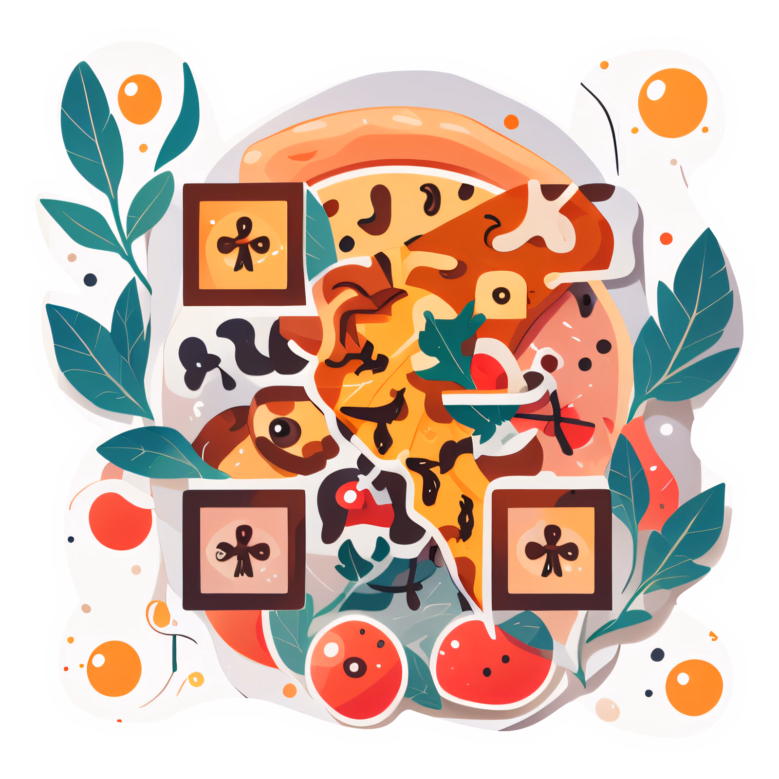 Pizza Slice Vector Sticker QR Code for Stickers — image 1