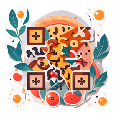 Pizza Slice Vector Sticker QR Code for Stickers — image 1