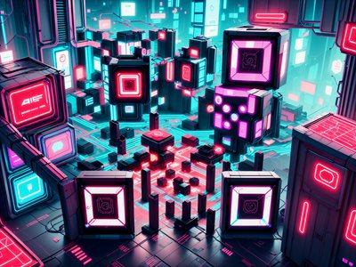 Neon Circuit City Cyberpunk QR Code for Posters