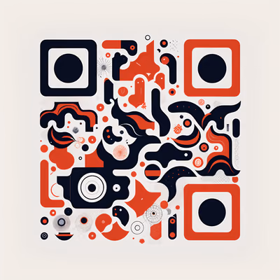 Сине-красная абстракция, векторный QR-код для постеров — изображение 1