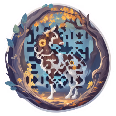 Spotted Horse Forest Vector QR Code for Stickers — image 1
